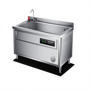 Lave-légumes commercial JEEKI en acier inoxydable à double cuve, nettoyage automatique à eau froide, monophasé 220-240V pour - Product Image 2