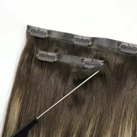 Extensions de cheveux naturels bruts du Cambodge à clipser, 100 % cheveux humains alignés sur les cuticules, trame plate, ultra-lisses, sans couture, haute qualité