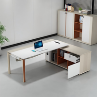 Meja Kantor Eksekutif Konvertibel Ergonomis PVC/MDF Mewah Modern - Untuk Penggunaan Komersial