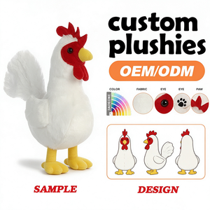 <span class=keywords><strong>Vente</strong></span> en gros, promotion exceptionnelle : Jouet en peluche personnalisé brodé de haute qualité, grand poulet doux de 30-40 cm - Product Image 1