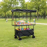Nouveau chariot de marché pliable avec grande table et auvent, réglable en hauteur et pliable, chariot utilitaire pour stands de snacks