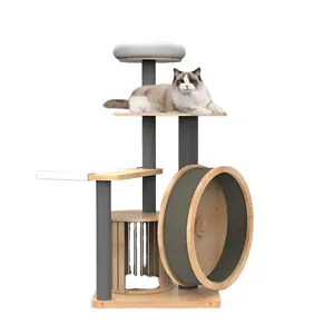 High Quality Luxury Cat Tree House Tower Cat Wheel Exercise Cats Treadmill