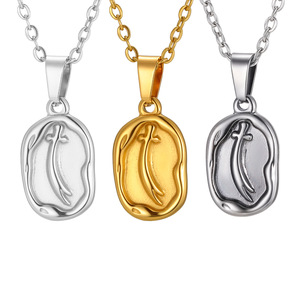 Collana Impermeabile da Uomo, Gioielli <span class=keywords><strong>Maschili</strong></span> in Acciaio Inossidabile Placcato <span class=keywords><strong>Oro</strong></span> 18K PVD, Elegante Ciondolo a Forma di Spada - Product Image 1