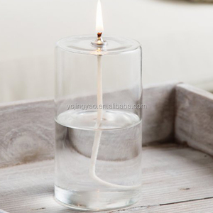 OEM Hand Blown Decorative Clear Borosilicate Cylinder <strong>Refillable</strong> Glass Jar Oil Pillar <strong>Candle</strong> - Product Image 4