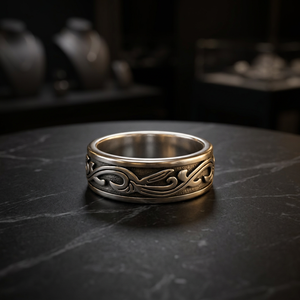 Anillos de Compromiso y Matrimonio Ovalados de Acero Inoxidable con Baño de Oro Rosa, Modernos y Personalizados para Hombre, de UM Jewelry, para Uso Diario y Regalo - Product Image 4