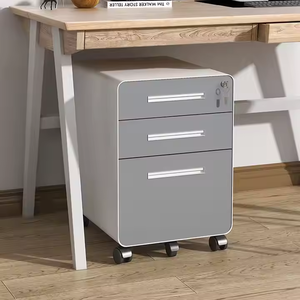 Moderno Armadietto Portadocumenti in Acciaio con Ruote per Casa, Ufficio, Camera da Letto, Scuola, <span class=keywords><strong>Mobile</strong></span> con 3 Cassetti - Product Image 4