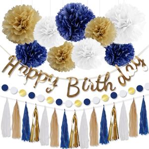 Easttern <span class=keywords><strong>Feliz</strong></span> cumpleaños Set Banner papel de seda Pom círculo puntos guirnalda borla cumpleaños fiesta suministros decoraciones Set 12/S - Product Image 5