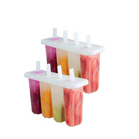 2025 été sûr sans BPA Silicone 4 cavités en plastique crème glacée Popsicle support moule maison glace Pop moules avec moule à Popsicle