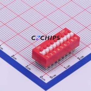 NDS-09V DIP Switch Through hole Component (THT) Switch 9-Bit 2.54mm Red - Product Image 1