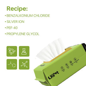 Fábrica Lynpet, venta al por mayor, toallitas personalizadas para perros, toallitas húmedas desodorantes gruesas sin alcohol a base de plantas hipoalergénicas OEM sin perfume - Product Image 3