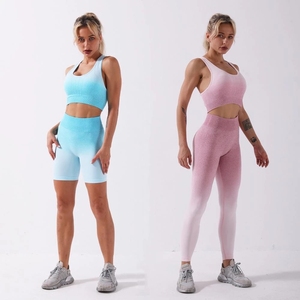 Set da donna senza cuciture Set Yoga <span class=keywords><strong>Leggings</strong></span> Fitness Top Push-up pantaloni <span class=keywords><strong>corti</strong></span> a vita alta vestito sportivo Conjuntos Deportivos - Product Image 6