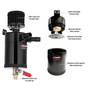 Réservoir d'huile supplémentaire de 300 ml - Réservoir d'huile et accessoires automobiles, aluminium, noir Simoni Racing - Product Image 4