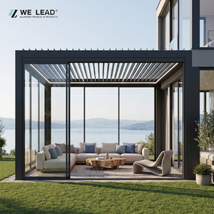 We Lead Modern Aluminum Pergola Black Powder Coated Rectangular Outdoor <b>Garden</b> Structure - Product Image 2