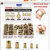Kit de 310 écrous à riveter avec outil manuel, jeu d'écrous à insertion M3-M8 pour réparation automobile