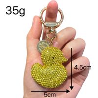 Porte-clés Canard en Caoutchouc Mignon Rose Jaune, Canard Joyeux avec Strass et Cristaux, Cadeau pour Femme