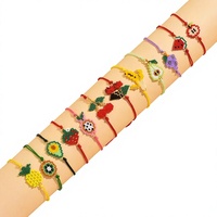 Bracelet d'amitié bohème fait main en perles de rocaille pour femme, réglable, motif fruit, accessoire mignon pour l'été