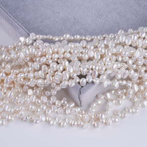 Promotion de collier semi-fini en perles d'eau douce blanches et roses baroques de 5-6 mm avec trou de tête, vente en gros à Zhuji - Product Image 4