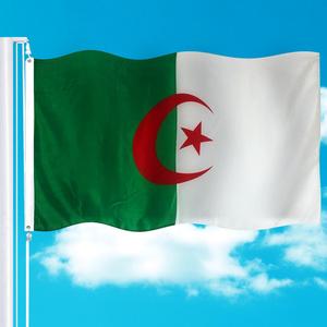 Drapeau National personnalisé en plein air, impression sur écran de soie, prix bas, vert rouge, drapeaux algérien 3x5 2x3 - Product Image 3