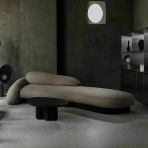 Sofá Semicircular Curvo de Tela con Diseño Italiano Minimalista - Product Image 3