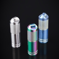 Titane mini lumière LED Type C rechargeable porte-clés lampe de poche mini titan doigt lumière super lumineux porte-clés torche lampes de poche