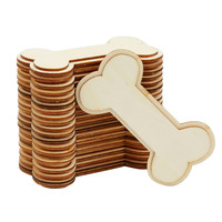 Ensemble de découpes d'impression de patte d'os inachevées tranches de bois vierges forme d'os en bois gravé étiquette de chien en bois