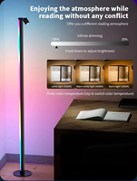 Lampe d'angle sur pied à changement de couleur RGB, intelligente, avec synchronisation musicale Wi-Fi, lumière d'ambiance LED pour salon, salle de jeux, chambre à coucher
