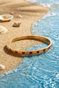 <span class=keywords><strong>Bracciale</strong></span> Sottile Personalizzato in Acciaio Inossidabile 316L con Cuore Smaltato Rosso, Placcato Oro PVD, Impermeabile e Antiossidante - Product Image 4