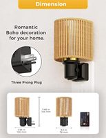 Veilleuse bohème LOHAS, lumière décorative vintage, blanc chaud, capteur crépusculaire, lampes LED pour chambre à coucher, chevet, salle de bain