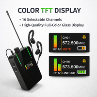 Système de monitoring intra-auriculaire sans fil UHF avec écran TFT, double canal audio pour la surveillance des performances de groupe en direct et des systèmes de sonorisation