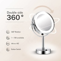 Miroir de maquillage sur pied en métal pour coiffeuse, miroir cosmétique pour salle de bain