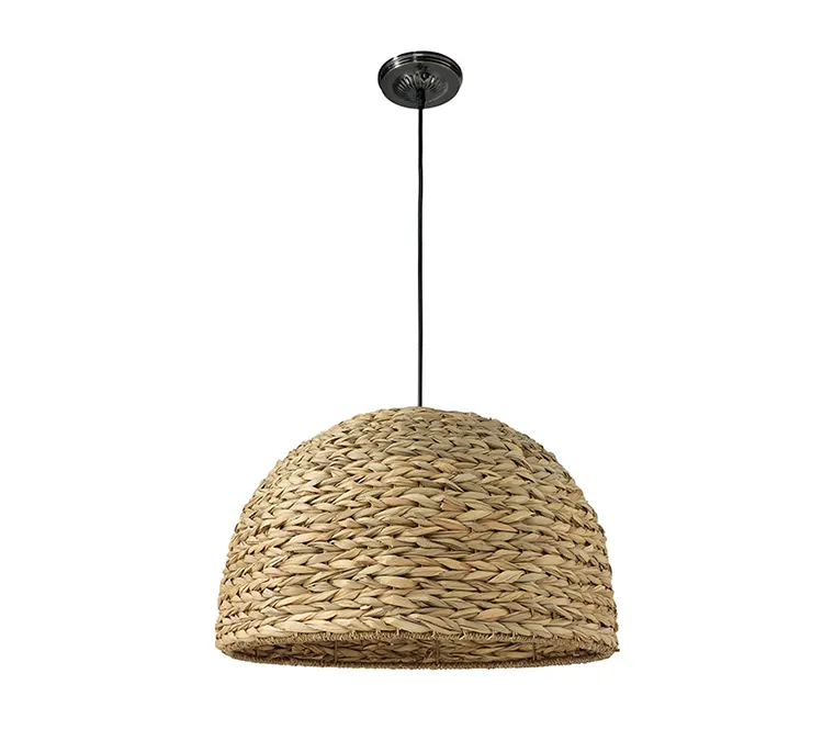 Lustre chinois bambou naturel rotin pendentif lumières tissage à la main lampes suspendues nuances en osier E27 suspension d'éclairage