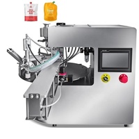 Machine de remplissage, de bouchage et de scellage semi-automatique rotative pour sachets à bec verseur en plastique et en papier pour aliments, doypack, ketchup