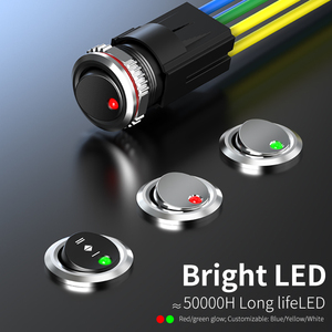 Lanboo CX 20 20mm Brass Rocker chuyển LED đa-vị trí lựa chọn CHROME/PC đầu thiết bị nhà sử dụng 16A 5-24V/220V - Product Image 2