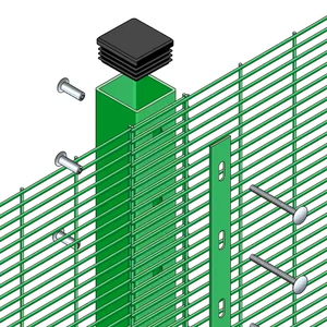 Clôture de sécurité métallique anti-escalade ClearVu 358 de 1,80 m, maille anti-coupure et anti-perçage, modélisation 3D pour la construction de prisons, les chantiers et les fermes solaires - Product Image 3