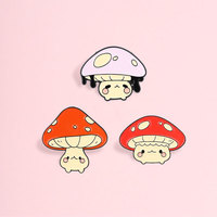 Fabrik-Großhandel: Niedliche Pilz-Emaille-Anstecknadel auf Lager, individuelle Kawaii-Soft-Emaille-Brosche, Metall-Abzeichen für Rucksack und Jacke