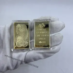 לא מגנטי שוויץ שוויצרי ליידי בר מצופה זהב עם מספר סידורי בר אונקיה אחת 999 מצופה זהב 24 קראט 1oz מליטה