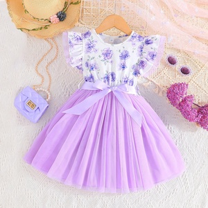 Robes de demoiselles d'honneur pour filles de 4 à 7 ans, vêtements en dentelle d'été, tenue de cérémonie pour mariage, fourniture ODM - Product Image 2