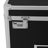 Boîte de rangement pour disques vinyles en aluminium imperméable, capacité de 50 LP, boîte de transport protectrice pour disques vinyles en alliage d'aluminium à coque rigide