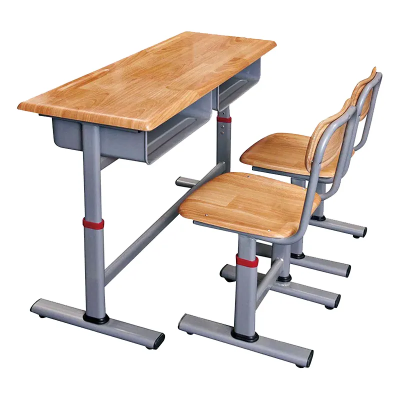 Hot sale school desk design double student table chair set school furniture study desk chair
