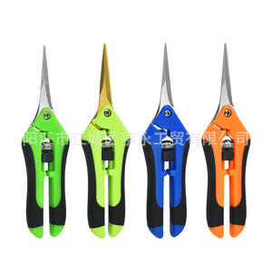 Stainless Steel Garden Shears 5 Inch Butterfly Structure Pruning Vines Manual Operation Orange Plastic Handle - Product Image 5