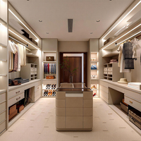Dernier Design Moderne de Penderie en Bois, Dressing Blanc, Armoire de Rangement, Dressing Walk-in