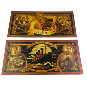 Envío <span class=keywords><strong>gratis</strong></span> personalizado Titanic colección billete <span class=keywords><strong>de</strong></span> plástico 24 K chapado en oro Tarjeta <span class=keywords><strong>de</strong></span> papel <span class=keywords><strong>de</strong></span> aluminio - Product Image 1