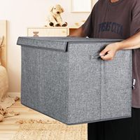 Coffre à jouets de grande taille 122L avec couvercle, boîte de rangement pliable pour jouets avec séparateur amovible pour enfants