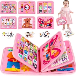 8 páginas nuevo diseño Montessori juguetes educativos de Aprendizaje Temprano niños libros silenciosos educación tablero ocupado libro de tela fieltro tablero ocupado - Product Image 3