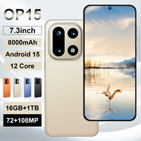 Téléphone HD OP15 5G CDMA Haute Performance, Écran AMOLED 7,3 Pouces, Appareil Photo 108MP, Batterie 8000mAh, 16Go RAM, 1To Stockage, Débloqué, Prix de Gros Abordable, Dernière Version
