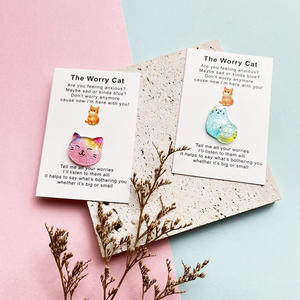 DIY การ์ดกอดกระเป๋าน่ารักแบบมีเส้นขอบคำกระตุ้นให้แมวรู้สึกกังวลภาษาอังกฤษสำหรับการเจริญเติบโตทางอารมณ์การ์ดอวยพรสำหรับ<span class=keywords><strong>เพื่อน</strong></span> - Product Image 3