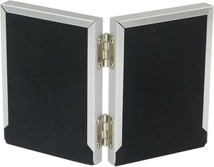 Thu nhỏ đôi khung ảnh satin bạc nhôm 2x3 inch đôi dọc gấp hình ảnh chủ - Product Image 5