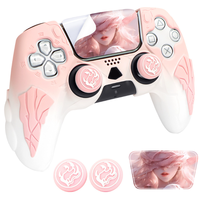 Nouveau contrôleur de jeu dégradé couleur couverture souple de protection pour contrôleur PS5 étui en silicone capuchon de manette ensemble d'autocollants pour écran tactile