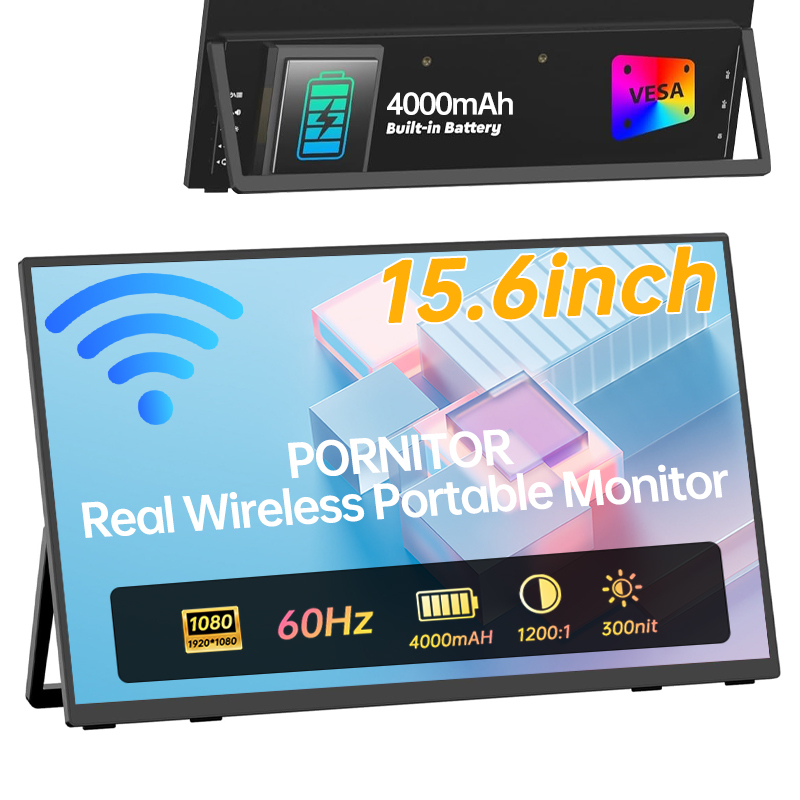 Eimio Customize IPS Gaming Folding Stacked 15.6 Inch 1080P 60HZ Type-C 72% SRGB 178 Viewing Angle <strong>Monitor</strong> Wireless Portable OEM