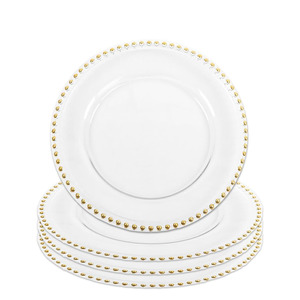Plato de Presentación de 13 Pulgadas, Ecológico, de Plástico PP Transparente, con Diseño Personalizado, Moderno y Lujoso, para Decoración de Mesa de Boda - Product Image 1